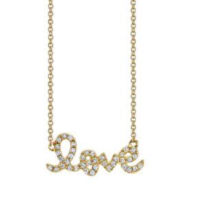 Sydney Evan GOLD & DIAMOND SMALL LOVE NECKLACE *NWT*